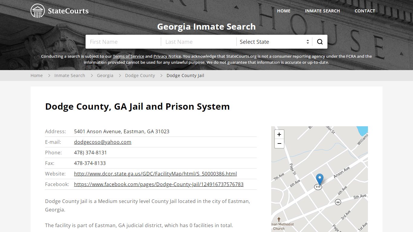 Dodge County Jail Inmate Records Search, Georgia - StateCourts