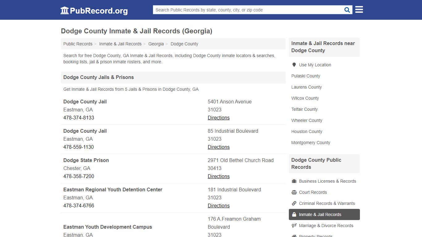 Free Dodge County Inmate & Jail Records (Georgia Inmate ...